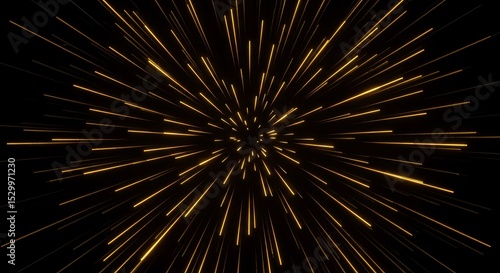 Abstract Gold Lines Background Light Speed Motion Effect Glow Shine