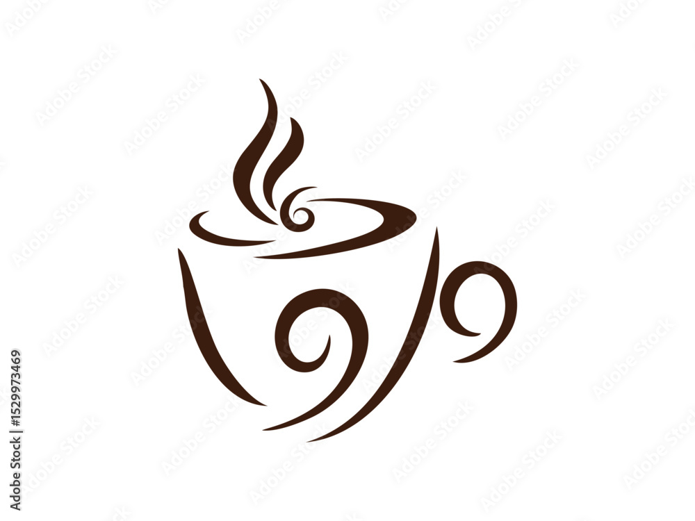 Obraz premium Coffee Cup Vector with Steam