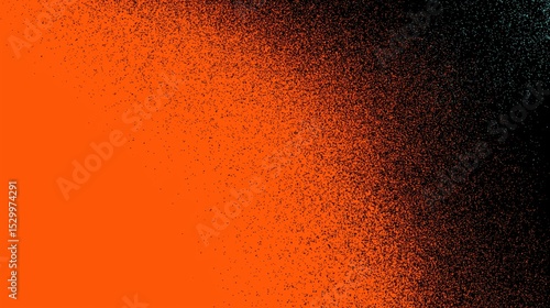 Vibrant orange and black textured background with unique granular gradient