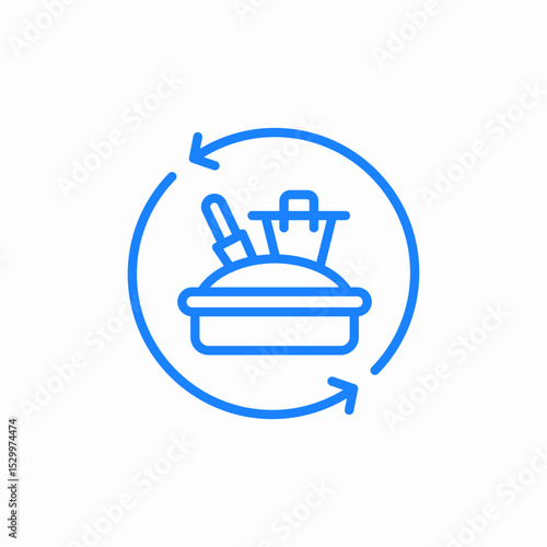reoccurring sand bucket icon sign vector