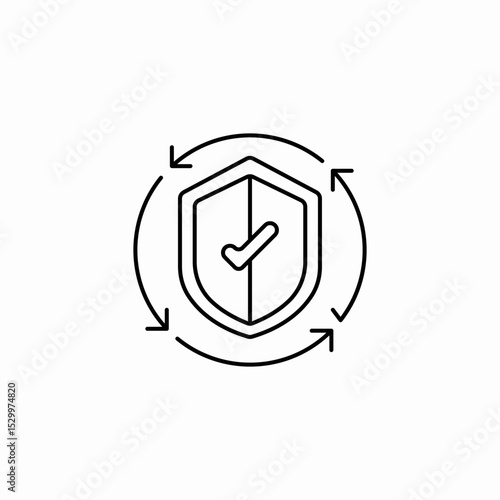 shiel protection process icon sign vector