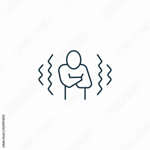 shivering angst icon sign vector