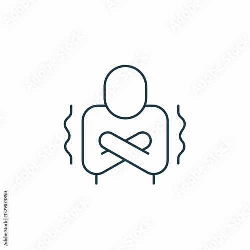 shivering chills icon sign vector