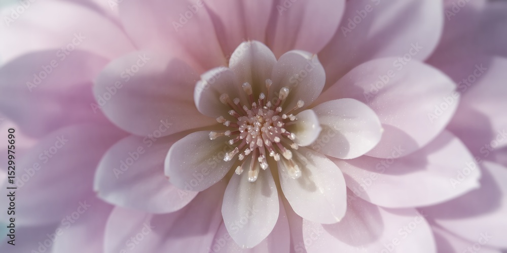 Obraz premium A close up shot of a light pink dahlia flower showcasing its delicate petals and central details