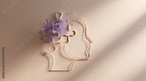 Abstract human head with missing puzzle piece symbolizing memory loss and Alzheimer’s disease