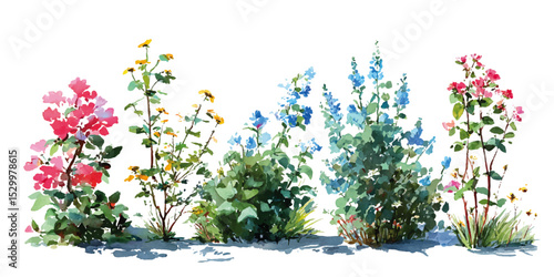 Collection of Diverse Flowers and Plants: A Vibrant Garden Display. lavender flowers transparent background png
