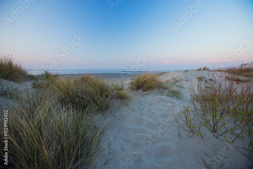 View to the beach in Knokke, Belgium
