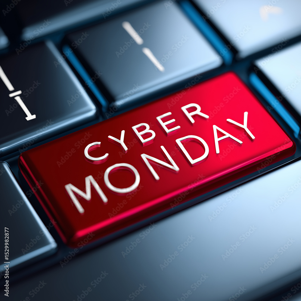Fototapeta premium the word cyber monday on a computer keyboard