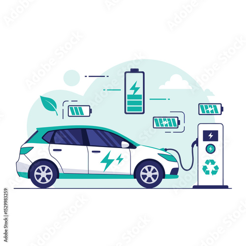 Electric Car Charging Eco Technology