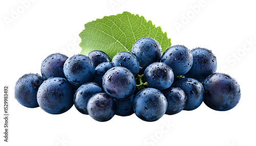 Wallpaper Mural dark blue grape isolated on white background ai generated Torontodigital.ca