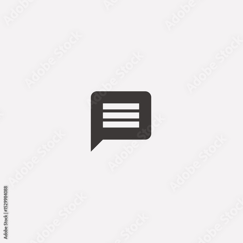 Minimalist Chat Icon: Simple Messaging App Symbol, Communication Graphic, Vector Illustration for Website or App