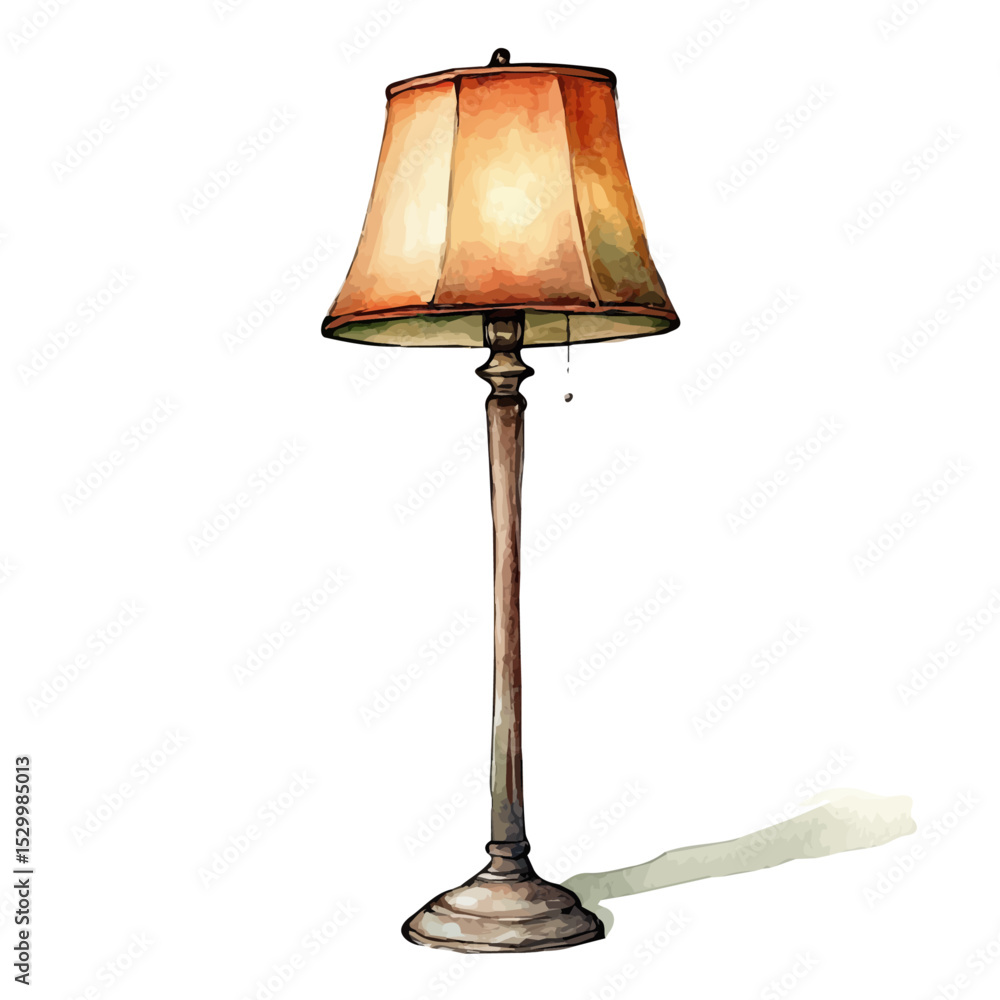 Obraz premium watercolor of Floor Lamp, vector, isolated on a white background.