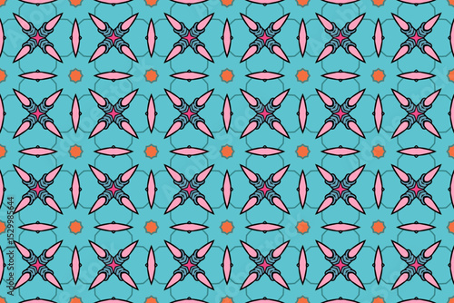 Seamless Luxury Shape Template Fashion Graphic Wallpaper Texture Symmetric Textile Art Geometric Interior Decoration Design Fabric Endless Digital Perspective Background Cloth Visual Tile Pattern.