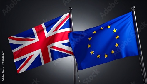 Cooperation of great britain or united kingdom to be part of european union once more, economic coalition of unity of big country economy union