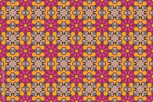 Seamless Luxury Shape Template Fashion Graphic Wallpaper Texture Symmetric Textile Art Geometric Interior Decoration Design Fabric Endless Digital Perspective Background Cloth Visual Tile Pattern.