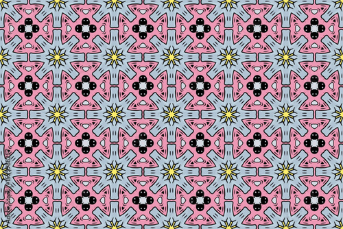 Seamless Luxury Shape Template Fashion Graphic Wallpaper Texture Symmetric Textile Art Geometric Interior Decoration Design Fabric Endless Digital Perspective Background Cloth Visual Tile Pattern.