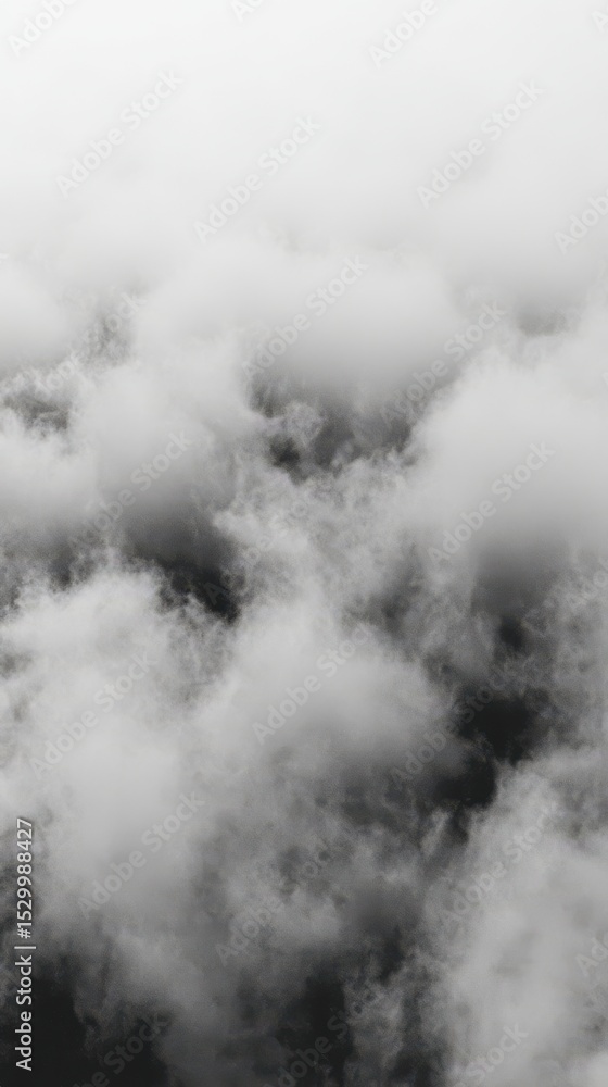 A dense formation of fluffy, white clouds fills the entire frame, creating a dramatic and ethereal atmosphere A dense formation of fluffy, white clouds fills the entire frame, creating a dramatic and ethereal atmosphere