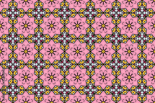 Seamless Luxury Shape Template Fashion Graphic Wallpaper Texture Symmetric Textile Art Geometric Interior Decoration Design Fabric Endless Digital Perspective Background Cloth Visual Tile Pattern.