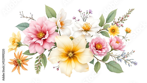 collection of flower on white background,isolated on white,clip art
