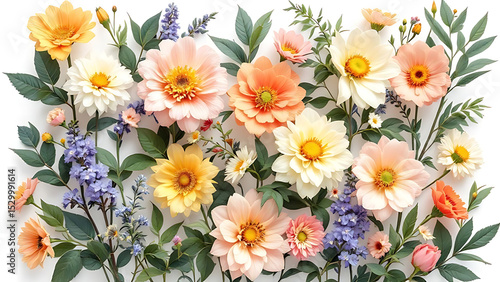 collection of flower on white background,isolated on white,clip art

