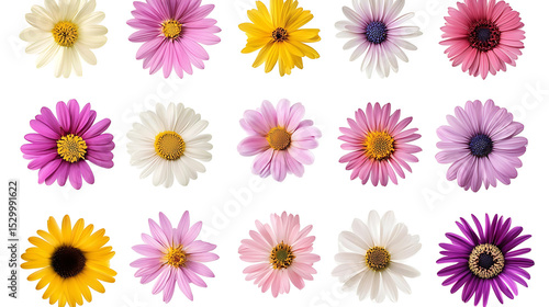 collection of flower on white background,isolated on white,clip art
