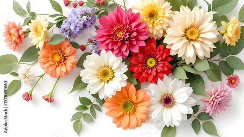 collection of flower on white background,isolated on white,clip art
