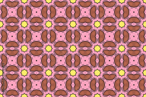 Seamless Luxury Shape Template Fashion Graphic Wallpaper Texture Symmetric Textile Art Geometric Interior Decoration Design Fabric Endless Digital Perspective Background Cloth Visual Tile Pattern.
