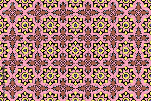 Seamless Luxury Shape Template Fashion Graphic Wallpaper Texture Symmetric Textile Art Geometric Interior Decoration Design Fabric Endless Digital Perspective Background Cloth Visual Tile Pattern.