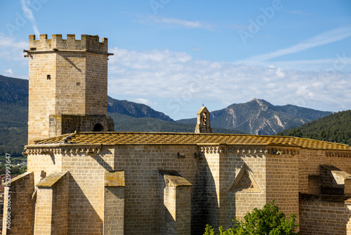 Santa María la Mayor Church in Valderrobres, Teruel, Spain. Medieval architecture with stone details in the heart of Matarraña.