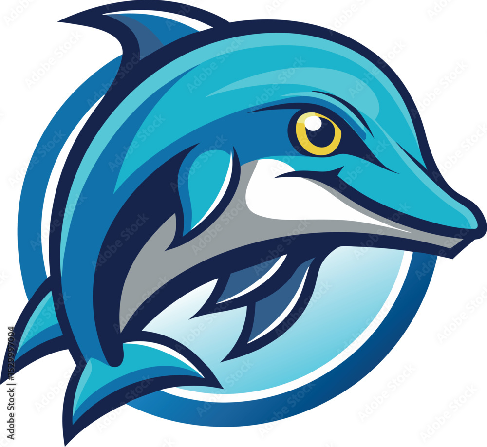 Fototapeta premium Dolphin Vector Logo – Animal Mascot Illustration