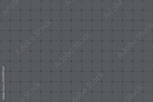 Grey grid background with subtle plus sign pattern. Seamless abstract tech design texture. Abstract seamless minimalist technology background
