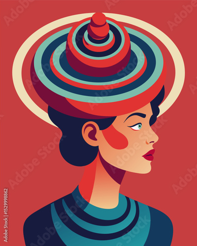 She could feel the spiral tightening its grip on her mind each rotation pushing her further into the realm of brainwashing.. Vector illustration