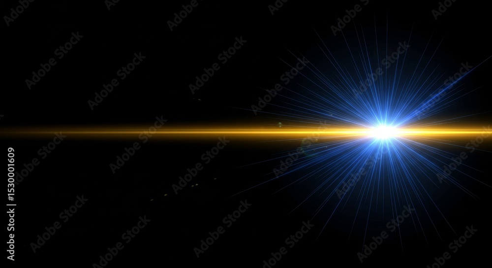Fototapeta premium Abstract Light Flare Background with Yellow and Blue Optical Effect