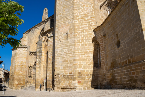 Santa María la Mayor Church in Valderrobres, Teruel, Spain. Medieval architecture with stone details in the heart of Matarraña.