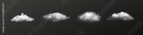 Soft clouds realistic transparent vector collection. Soft realistic transparent cloud designs.