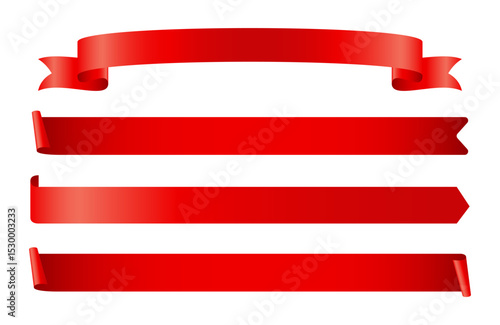 Red long ribbon vector vector illustration collection