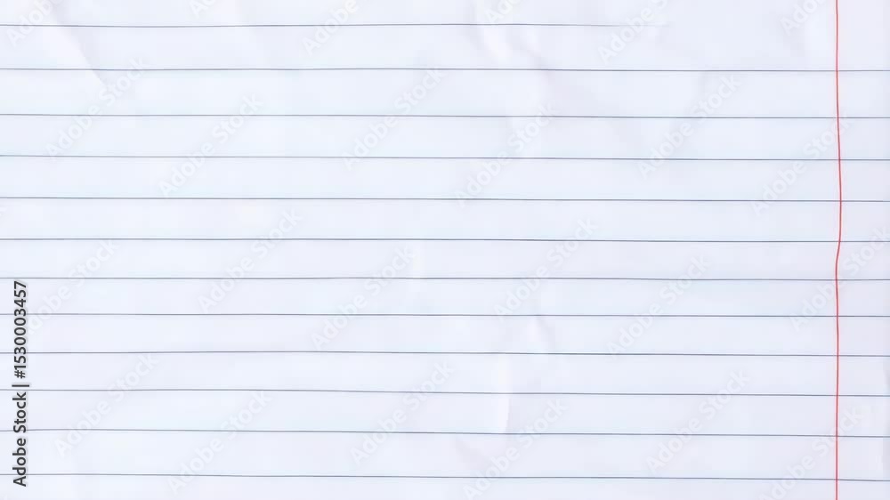 Crumpled lined notebook paper with horizontal blue lines and a vertical red line, used for writing notes and school supplies. Crumpled lined notebook paper with horizontal blue lines and a vertical red line, used for writing notes and school supplies.