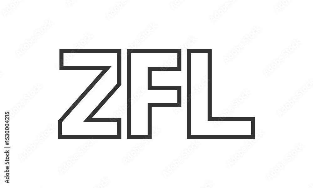 ZFL logo design template with strong and modern bold text. Initial based vector logotype featuring simple and minimal typography. Trendy company identity. ZFL logo design template with strong and modern bold text. Initial based vector logotype featuring simple and minimal typography. Trendy company identity.