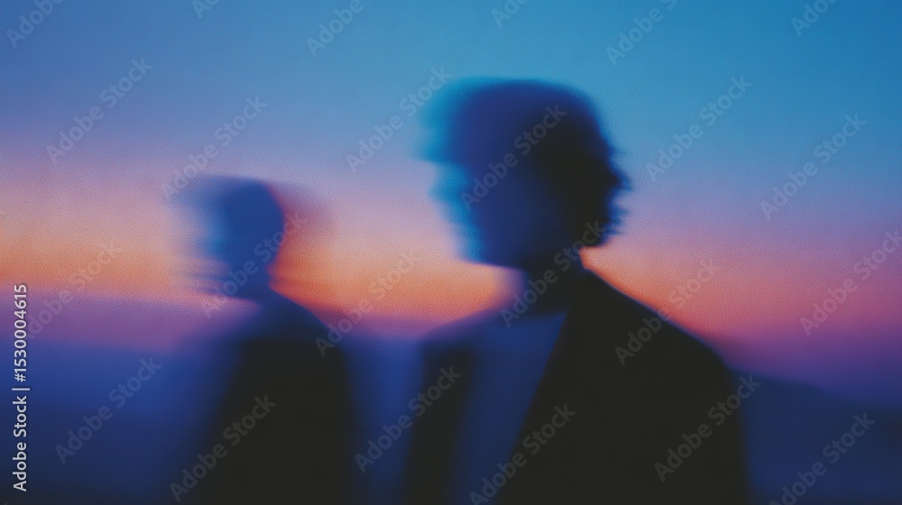 Fototapeta premium Blurred photo with two person