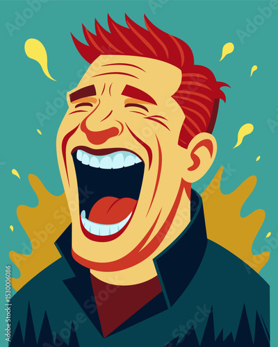 The sound of its raspy laughter echoes through the room sending chills down the spine of anyone who hears it.. Vector illustration