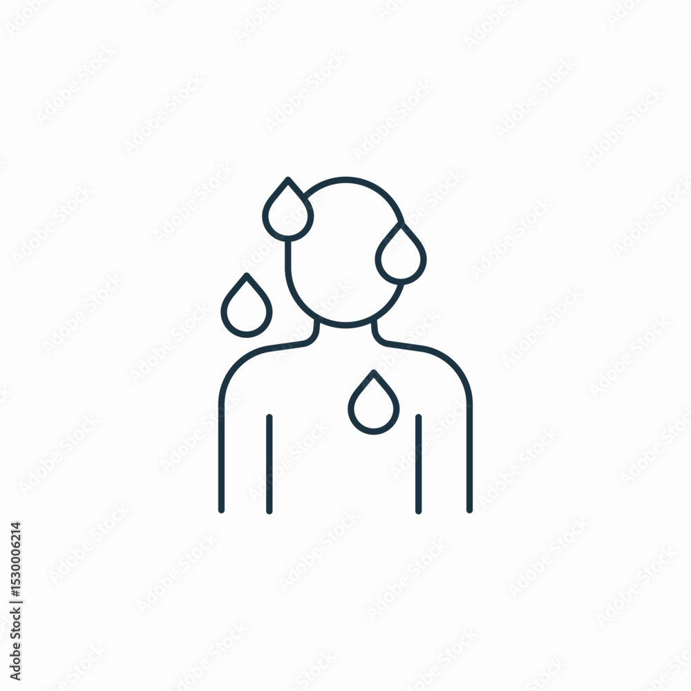 Obraz premium sweating moist icon sign vector