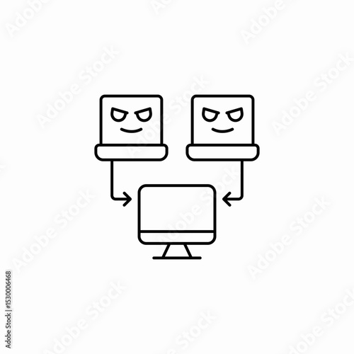 two way cyber attack icon sign vector
