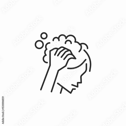 washing hair shapooing icon sign vector