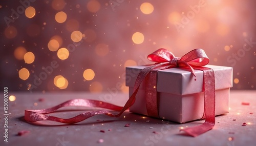 Luxury gift boxes aloft, twine tied, ethereal scene, mockup, celebration, modern
