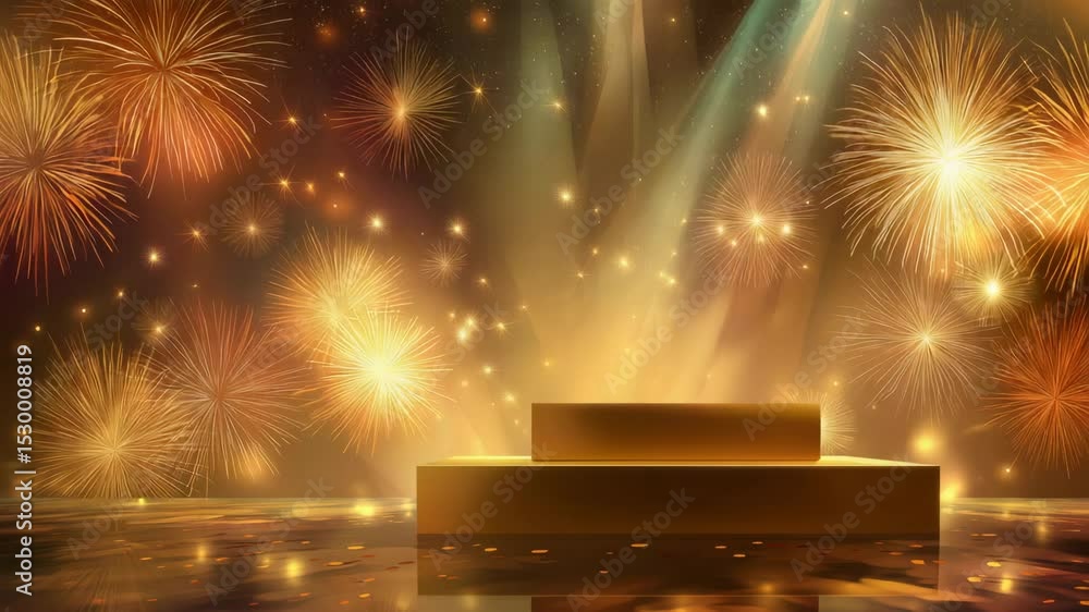 custom made wallpaper toronto digitalGolden stage illuminated by fireworks creates a spectacular celebration atmosphere at night