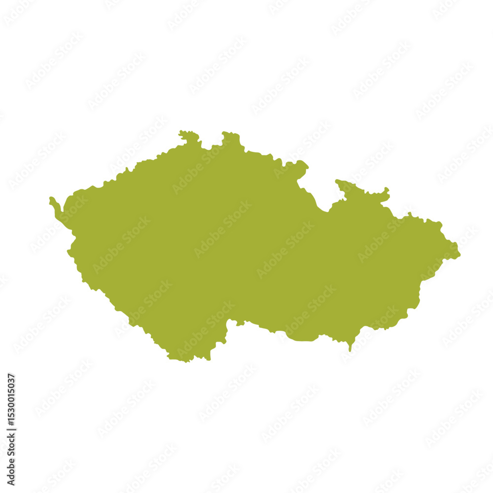 Fototapeta premium Map of Czech Republic, sign silhouette. World Map Globe. Vector Illustration isolated on white background. Europe continent.