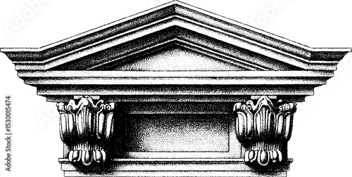 Intricate dotwork antique bookshelf cornice with carved detailing for vintage decor