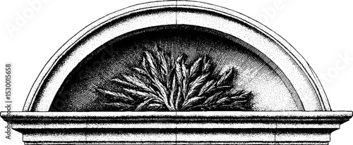 Intricate dotwork tattoo style arched aqueduct vault design for artistic inspiration