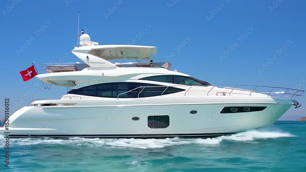 Luxury Yacht Cruising on Turquoise Waters Luxury Yacht Cruising on Turquoise Waters
