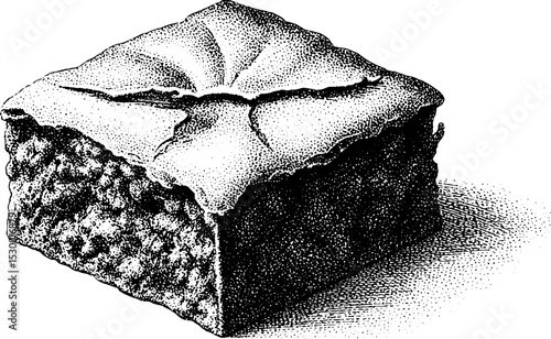 Decadent brownie square with crackled top and rich crumb texture